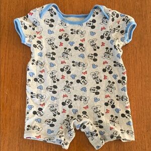 🫐3/$30 Disney Gray and Blue Shorts Romper size 18m